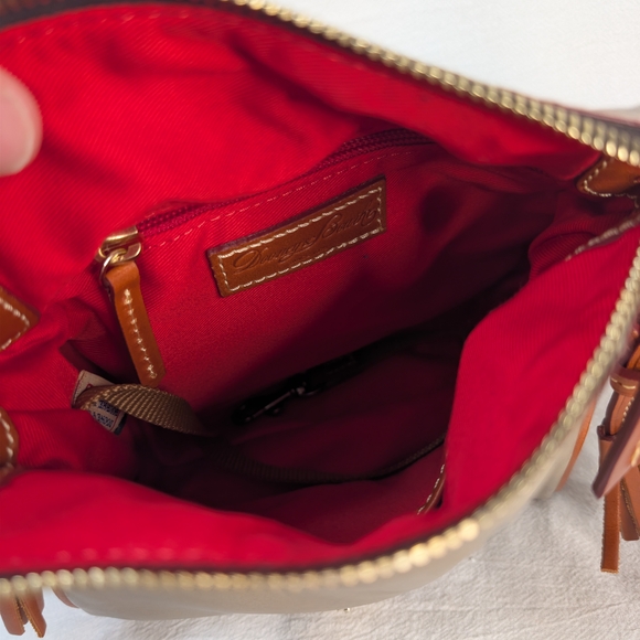 Dooney & Bourke Wexford Leather Mini Zip Crossbody Tan Camel - Picture 2 of 13